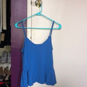 blue tank top